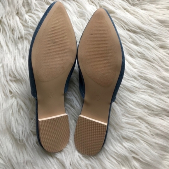 Anthro Cape Robbin Denim Ring Mule Pointed Loafers 8 - Picture 5 of 7